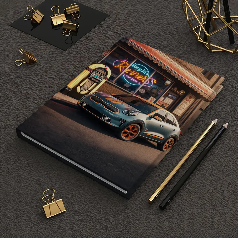 Kia Niro Retro Diner Neon Night Scene – Notebooks