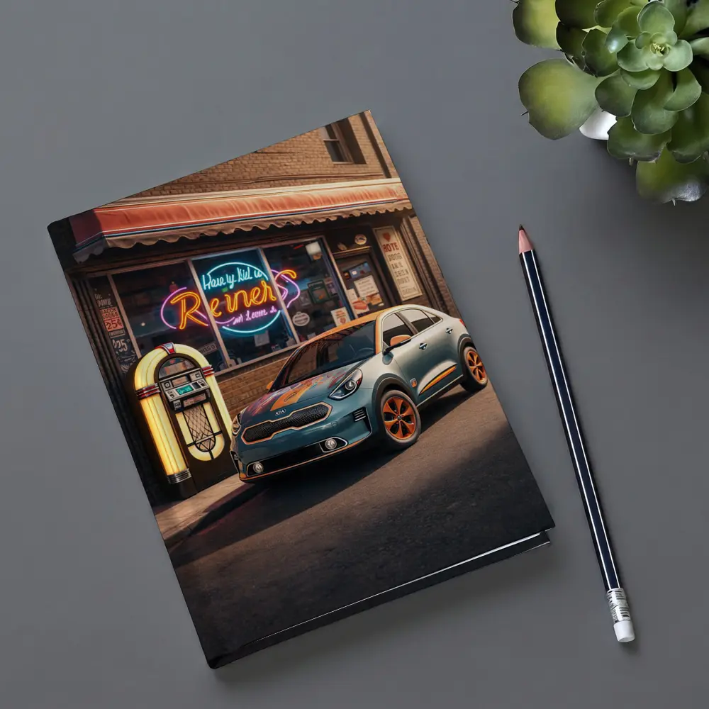 Kia Niro Retro Diner Neon Night Scene – Notebooks