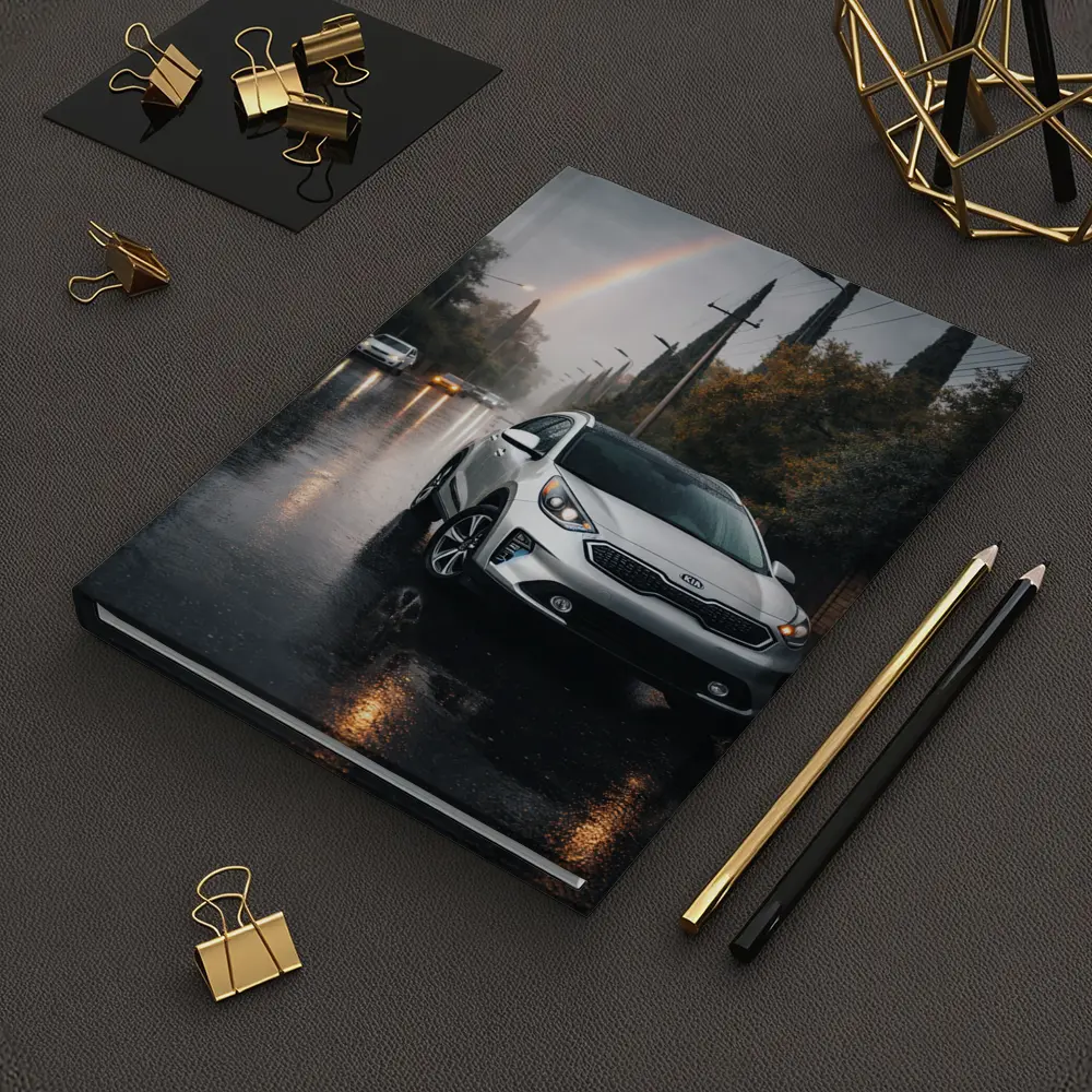 Kia Niro Silver Crossover Rainy Street Rainbow – Notebooks