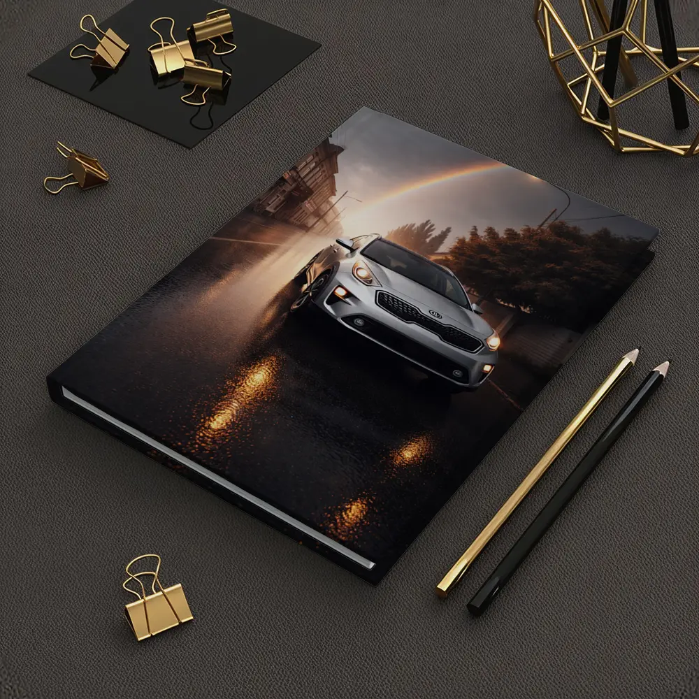 Kia Niro SUV on Rainy Street Rainbow – Notebooks