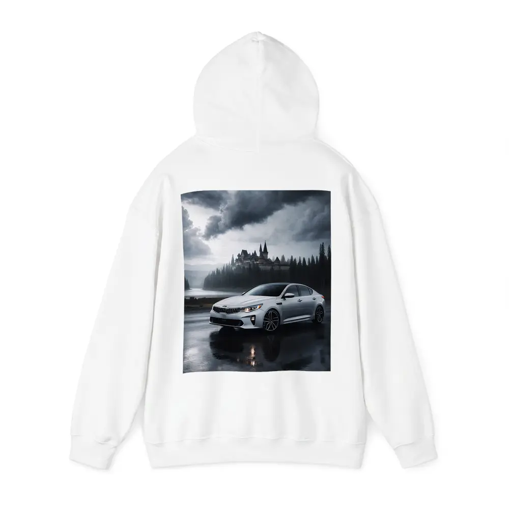 Kia Optima White Sedan Dark Stormy Castle – Hoodies