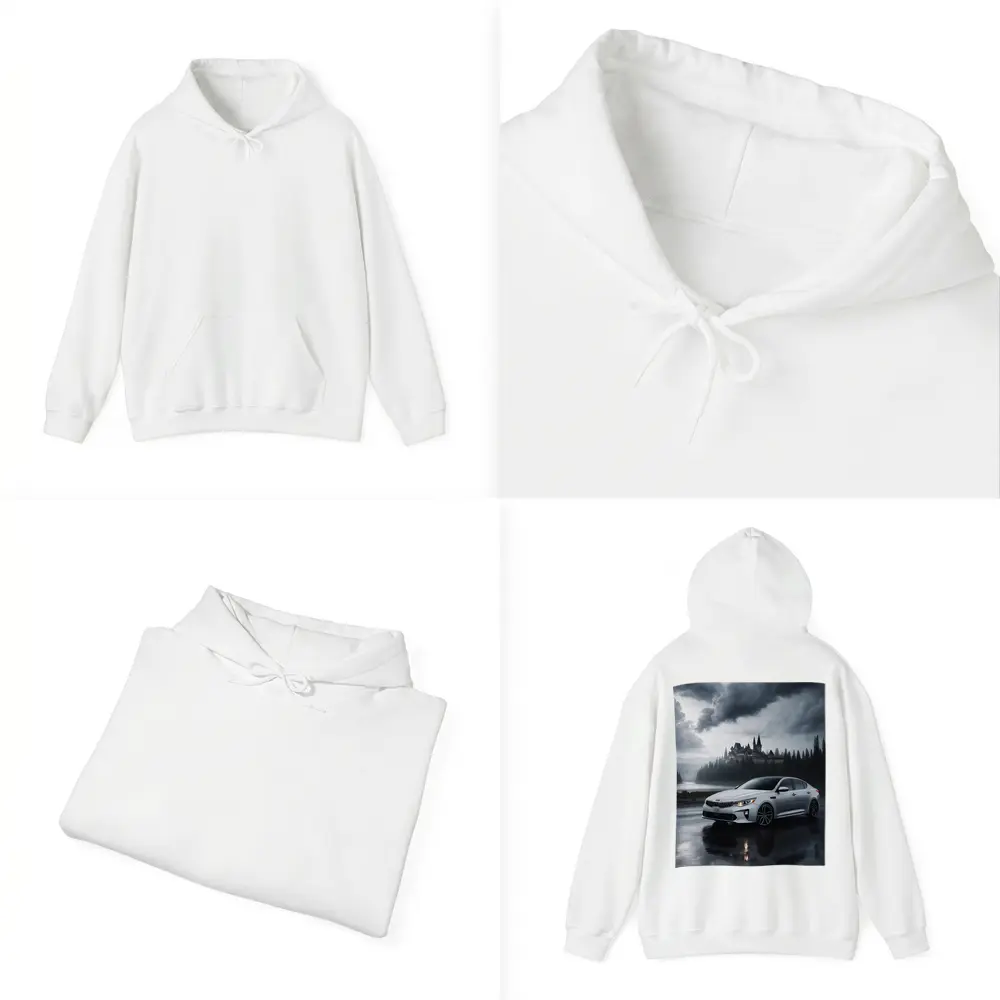 Kia Optima White Sedan Dark Stormy Castle – Hoodies