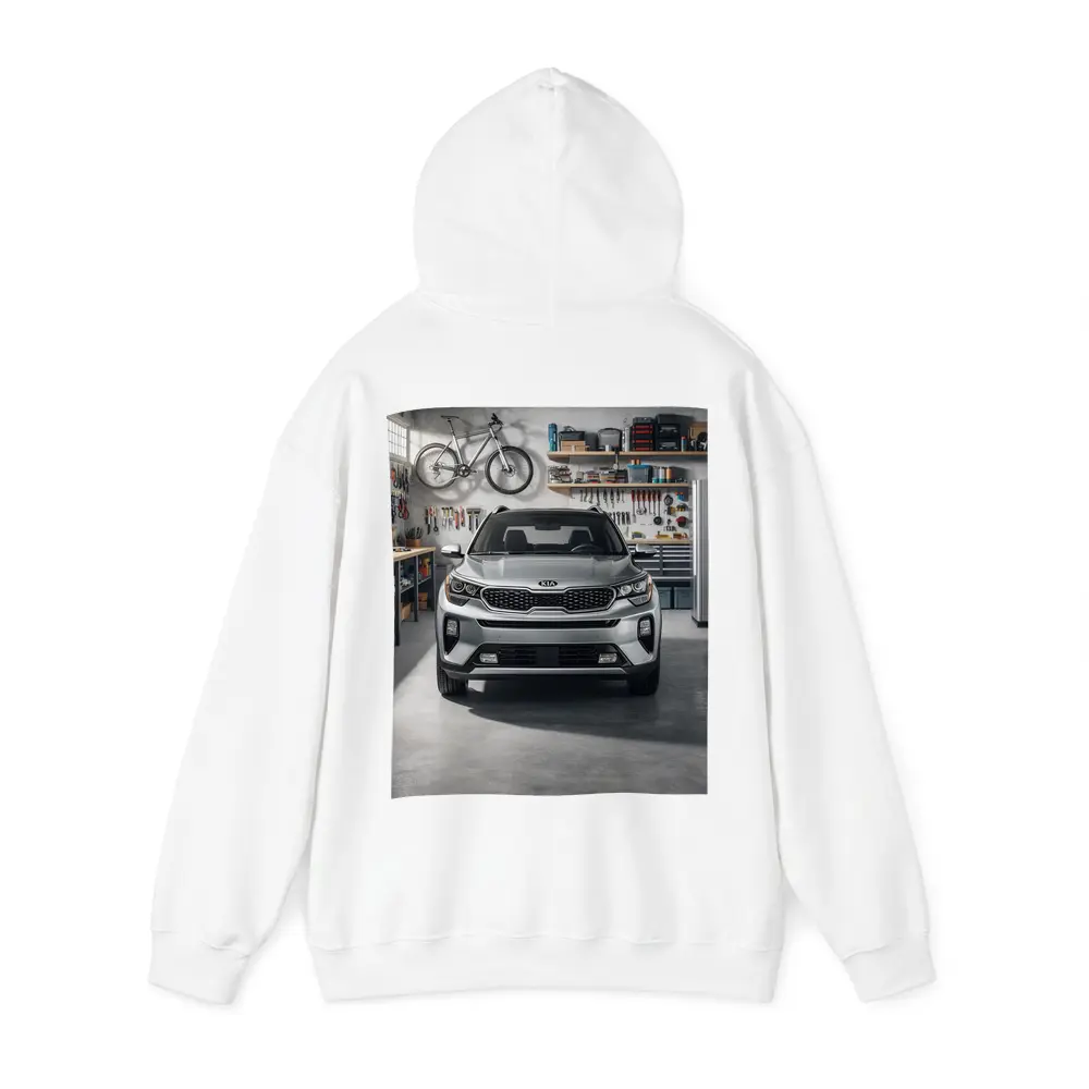 Kia Seltos SUV Parked Inside Garage – Hoodies