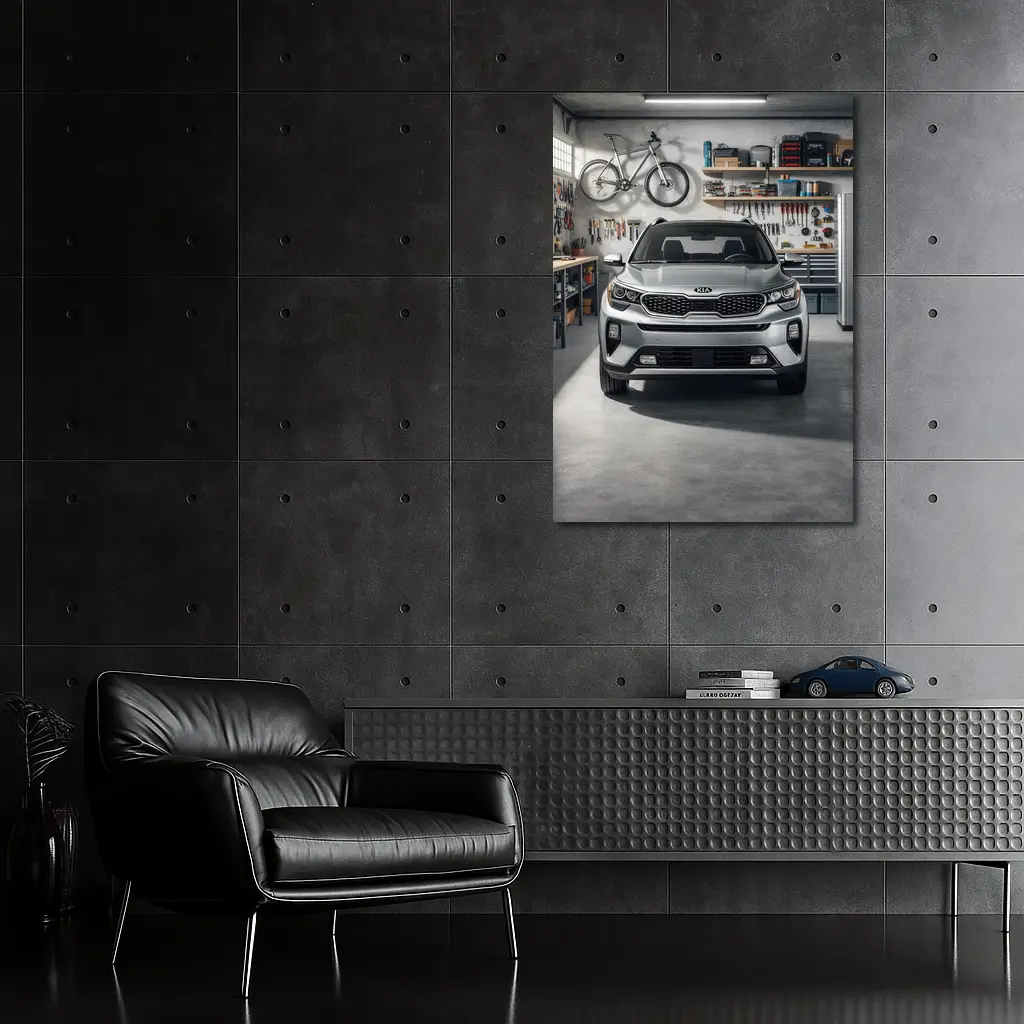 Kia Seltos SUV Parked Inside Garage – Wall Art