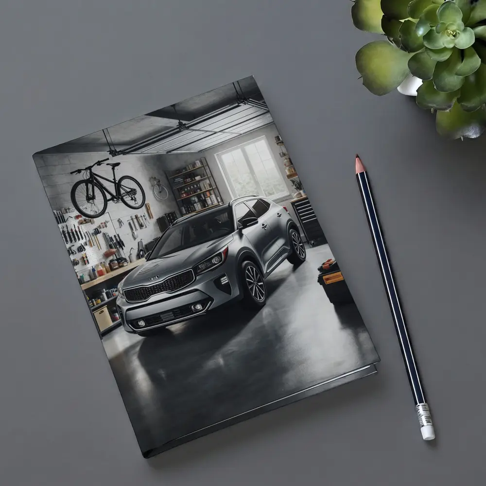 Kia Seltos SUV Parked Inside Workshop Garage – Notebooks