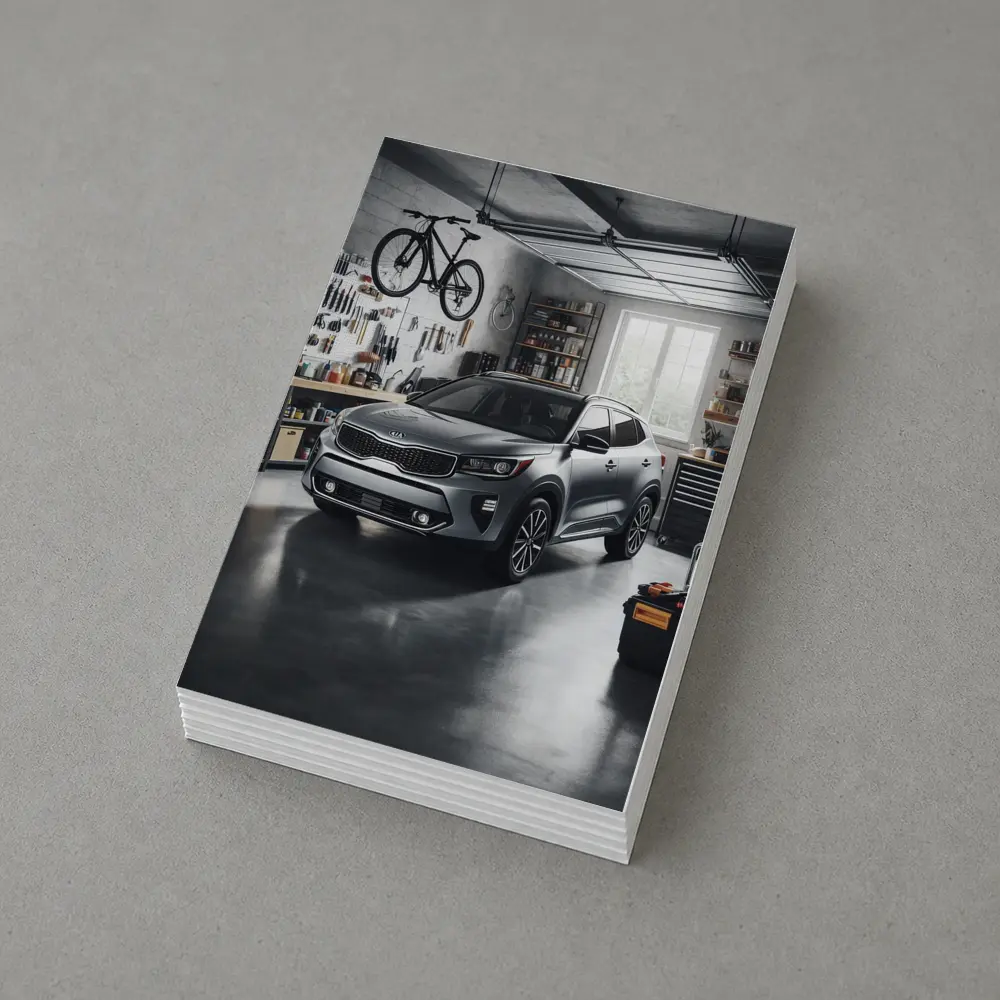 Kia Seltos SUV Parked Inside Workshop Garage – Postcards