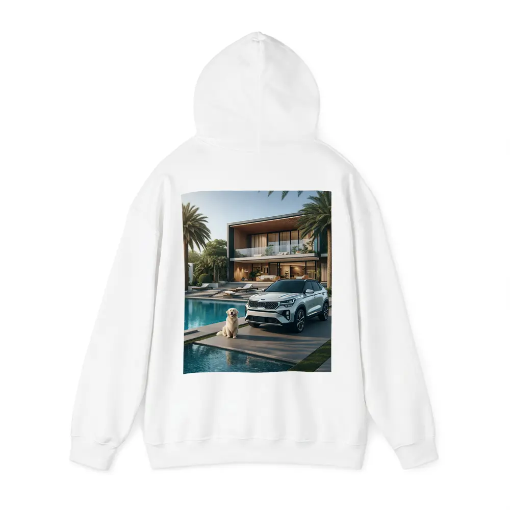 Kia Seltos SUV Luxury Villa Pool Setting – Hoodies