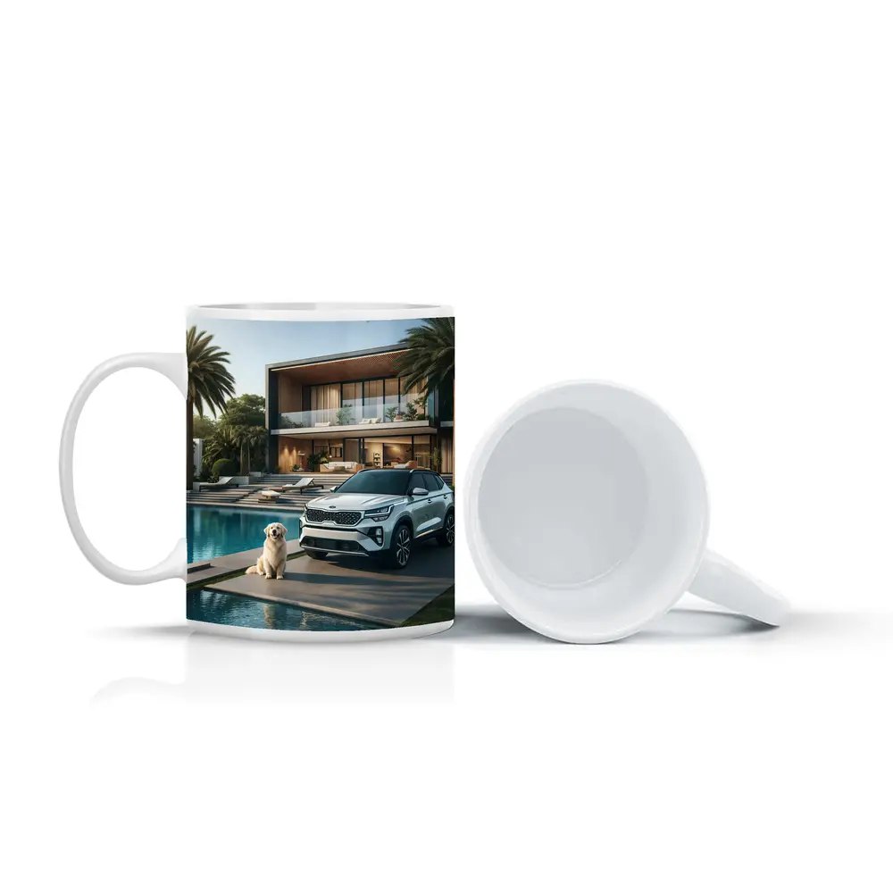Kia Seltos SUV Luxury Villa Pool Setting – Mugs