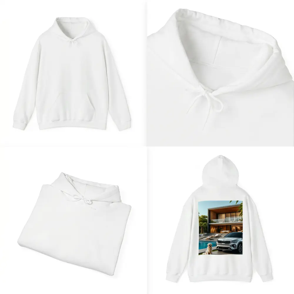 Kia Seltos White SUV Luxury Villa Pool – Hoodies