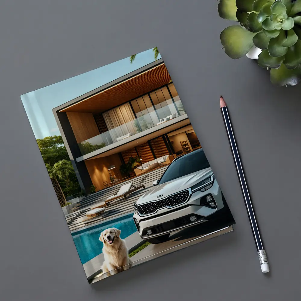 Kia Seltos White SUV Luxury Villa Pool – Notebooks