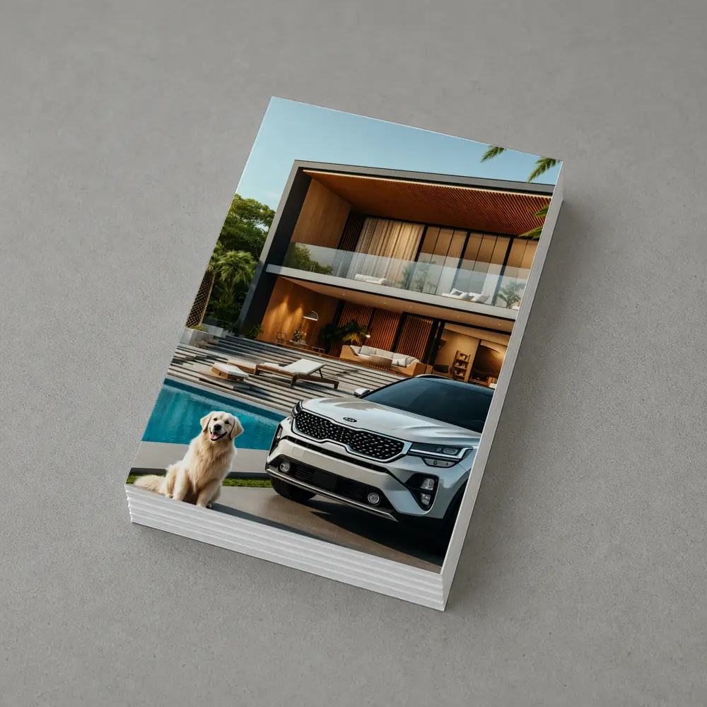 Kia Seltos White SUV Luxury Villa Pool – Postcards