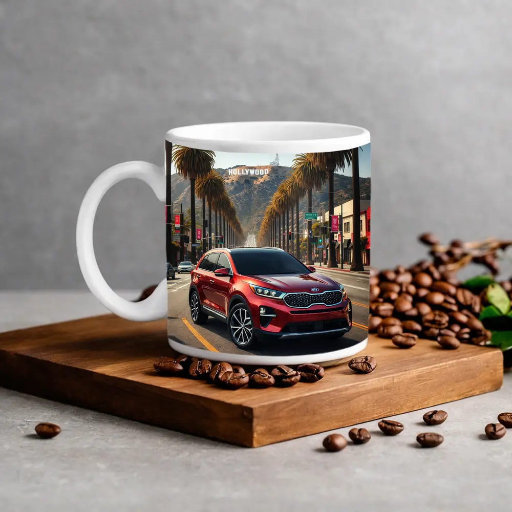 Kia Sorento Red SUV Hollywood Los Angeles – Mugs