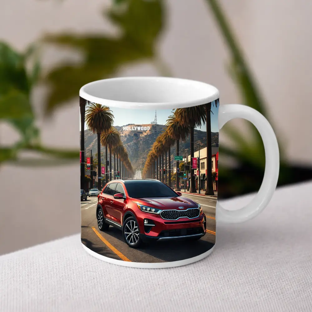 Kia Sorento Red SUV Hollywood Los Angeles – Mugs