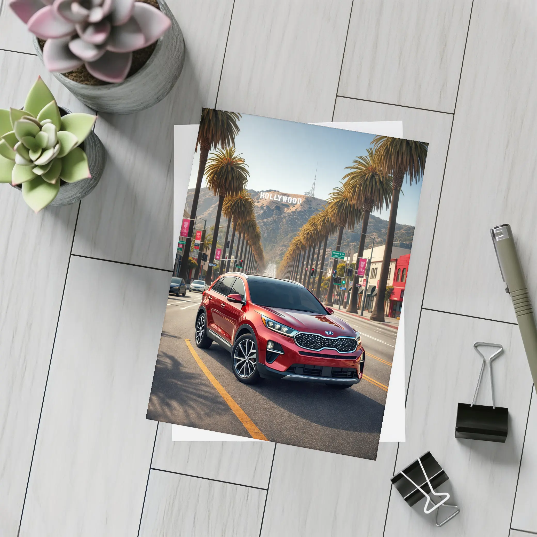 Kia Sorento Red SUV Hollywood Los Angeles – Postcards