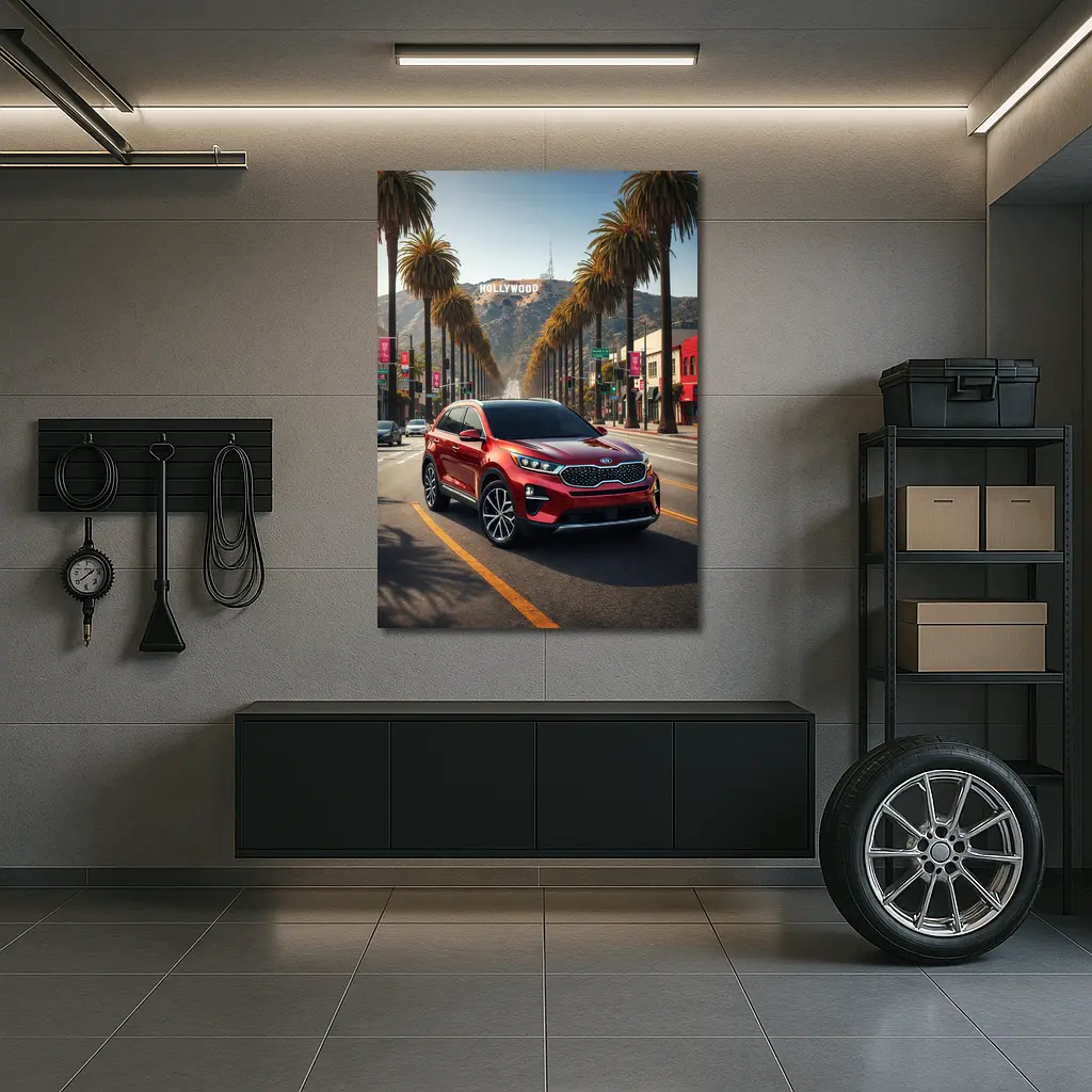 Kia Sorento Red SUV Hollywood Los Angeles – Wall Art