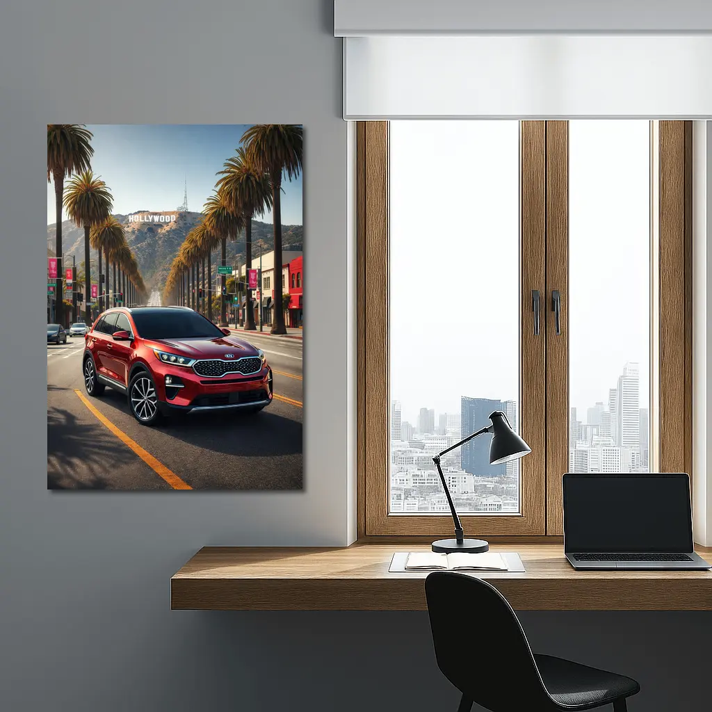 Kia Sorento Red SUV Hollywood Los Angeles – Wall Art