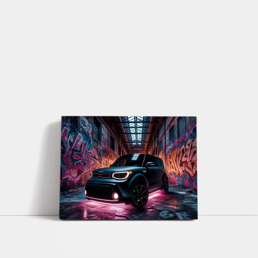 Kia Soul Neon Glow Graffiti Warehouse – Wall Art