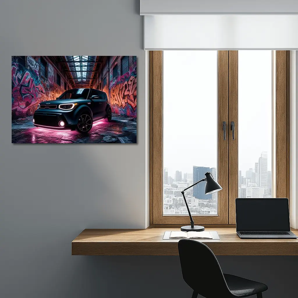 Kia Soul Neon Glow Graffiti Warehouse – Wall Art