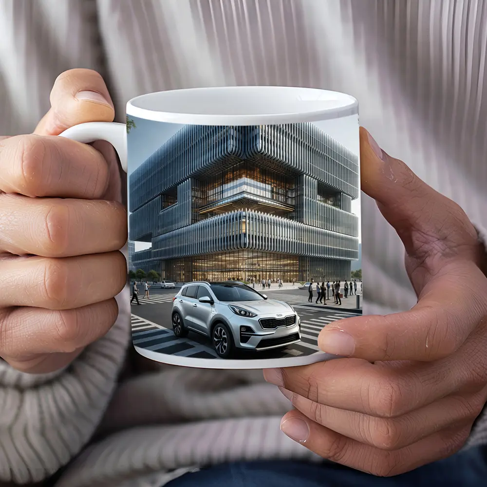 Kia Sportage SUV Modern City Architecture – Mugs