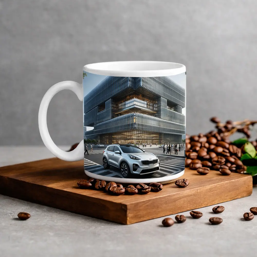 Kia Sportage SUV Modern City Architecture – Mugs