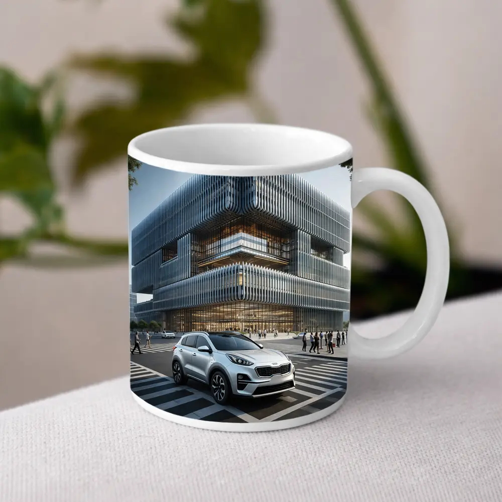 Kia Sportage SUV Modern City Architecture – Mugs