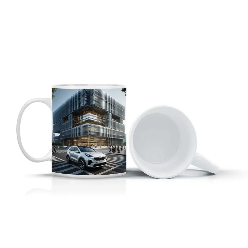 Kia Sportage SUV Modern City Architecture – Mugs