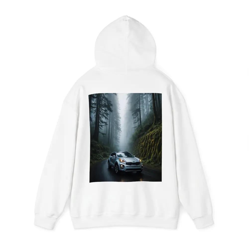 Kia Sportage Silver SUV Misty Forest Road – Hoodies