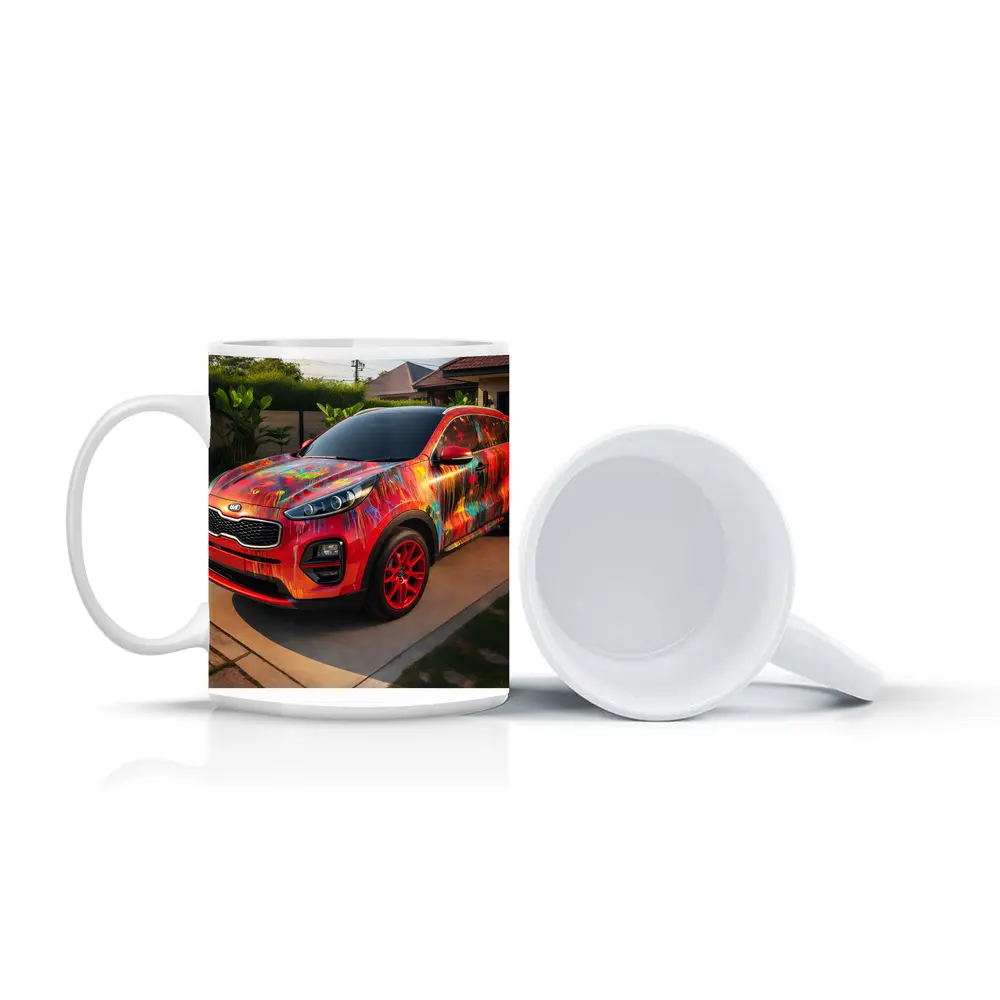 Kia Sportage Colorful Paint Splatter Driveway – Mugs