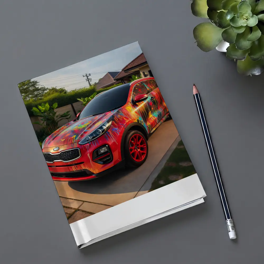 Kia Sportage Colorful Paint Splatter Driveway – Notebooks