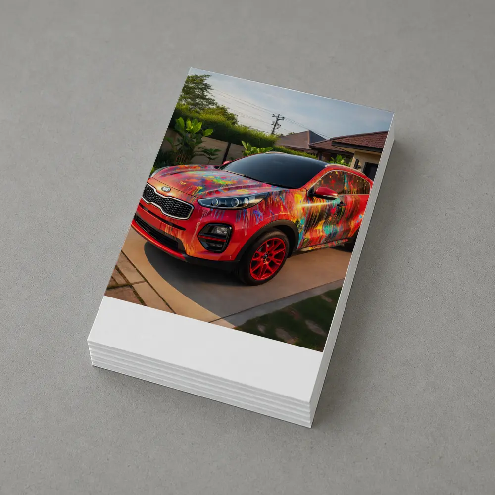 Kia Sportage Colorful Paint Splatter Driveway – Postcards