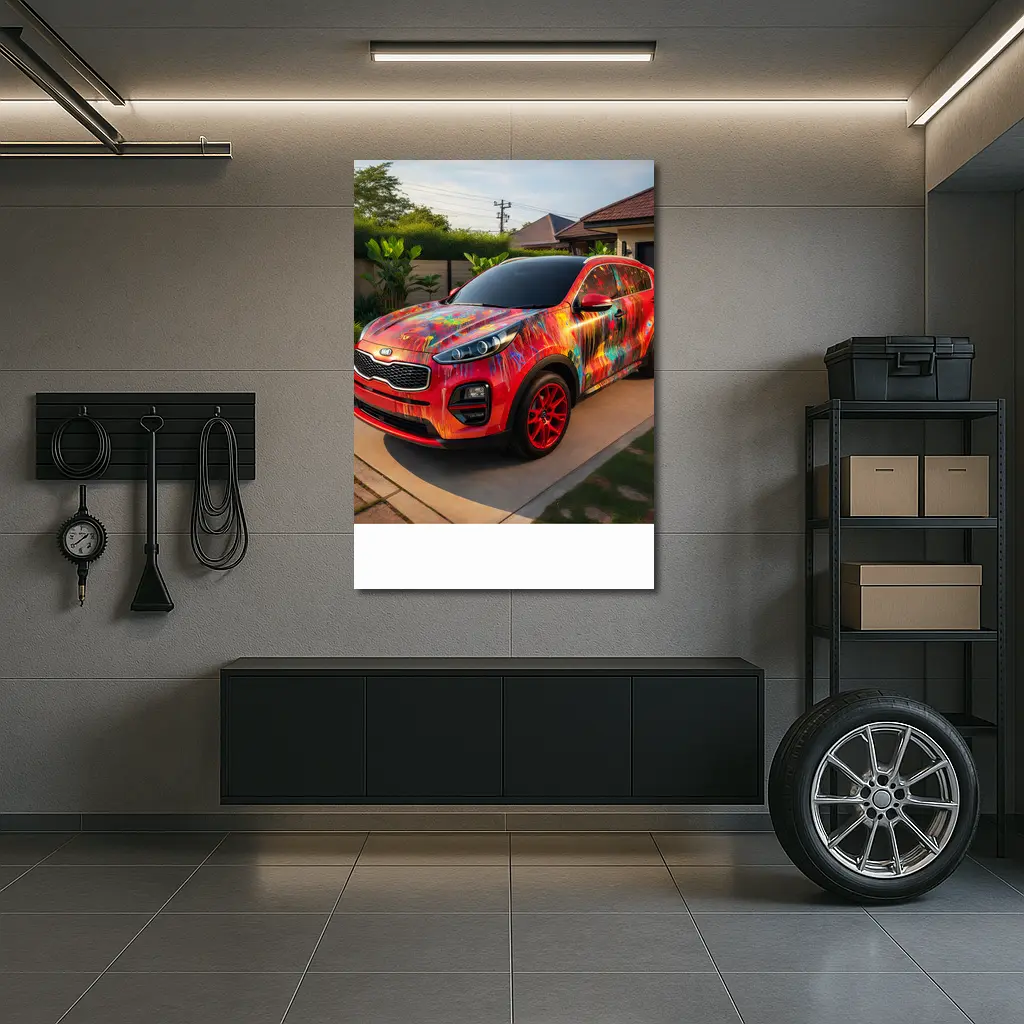 Kia Sportage Colorful Paint Splatter Driveway – Wall Art