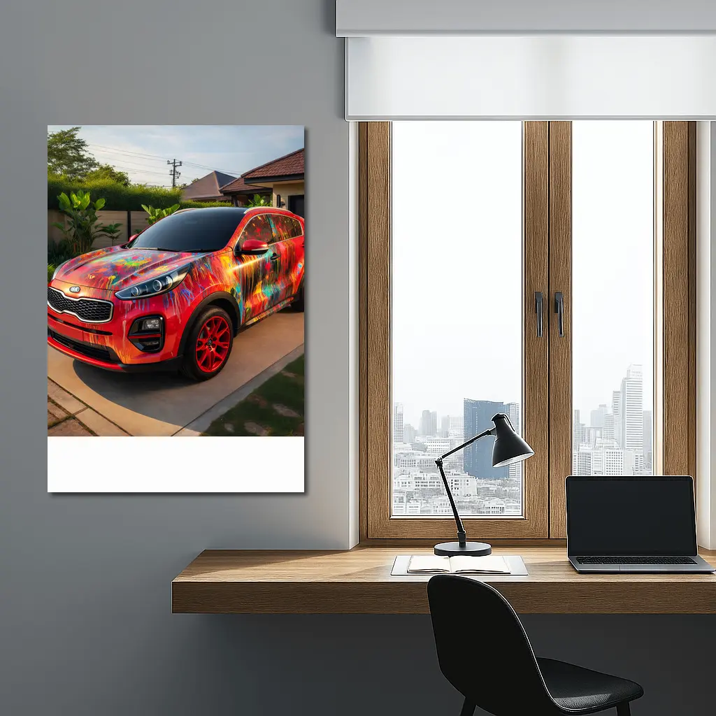 Kia Sportage Colorful Paint Splatter Driveway – Wall Art