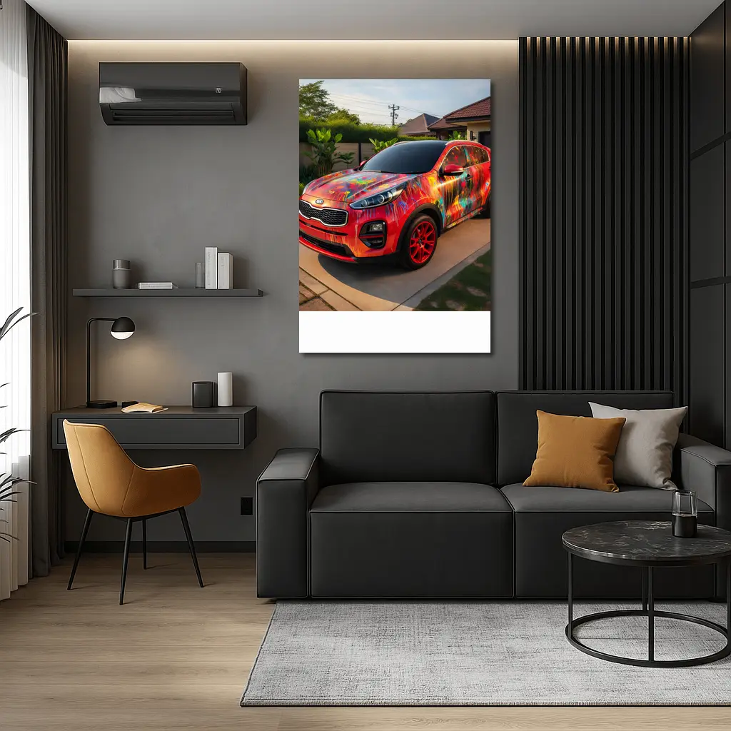 Kia Sportage Colorful Paint Splatter Driveway – Wall Art