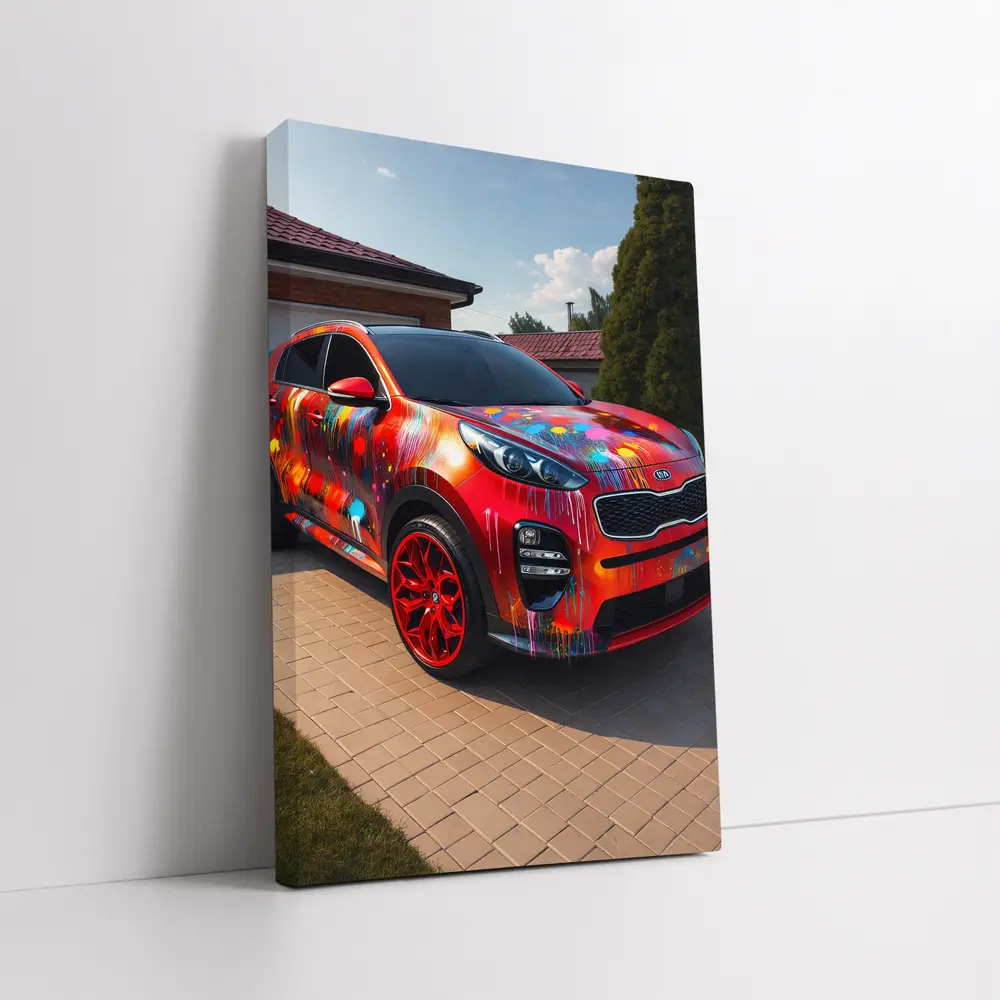 Kia Sportage Colorful Paint Splash Driveway – Wall Art