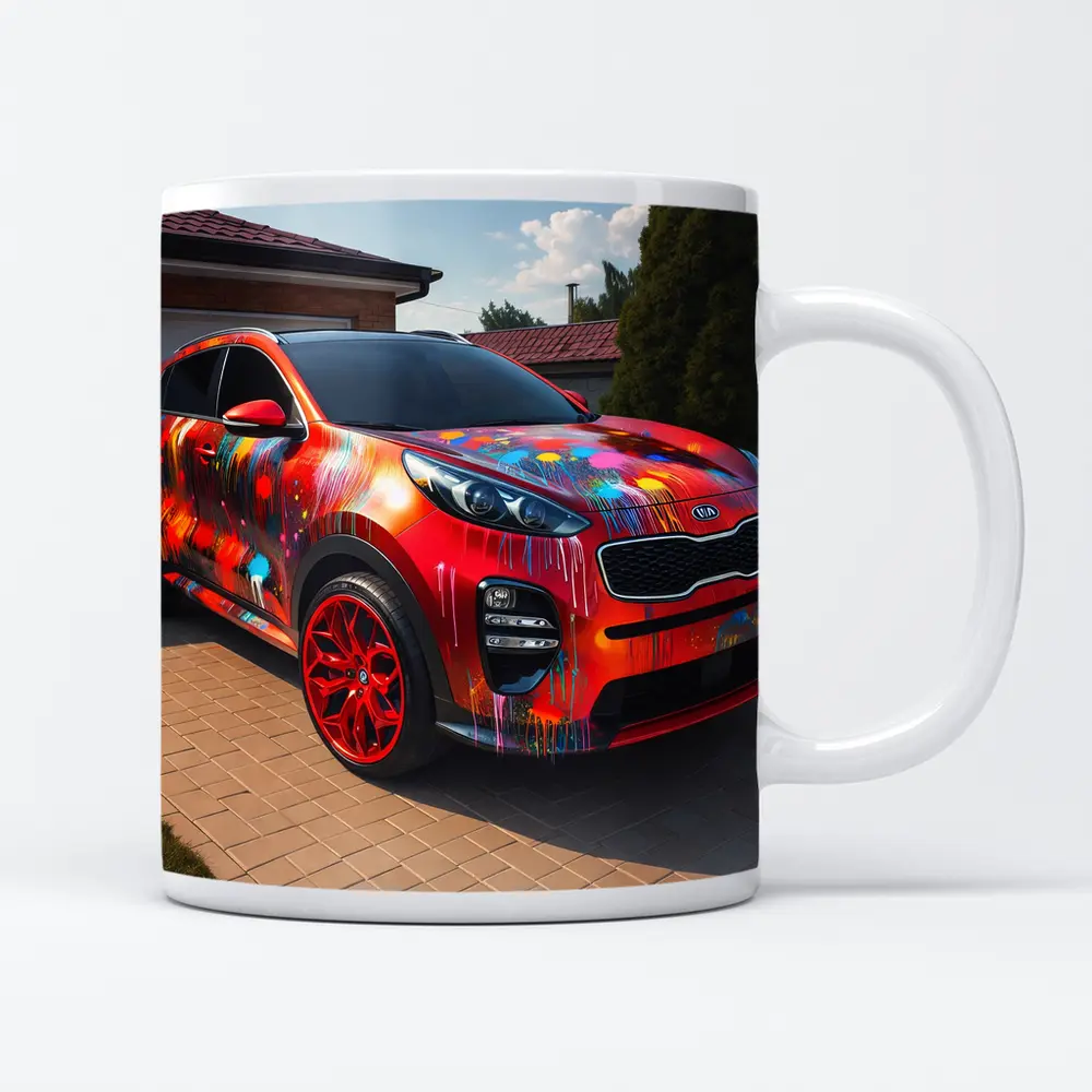 Kia Sportage Colorful Paint Splash Driveway – Mugs