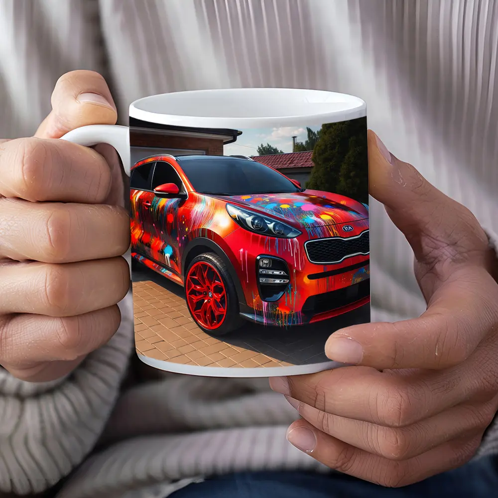 Kia Sportage Colorful Paint Splash Driveway – Mugs