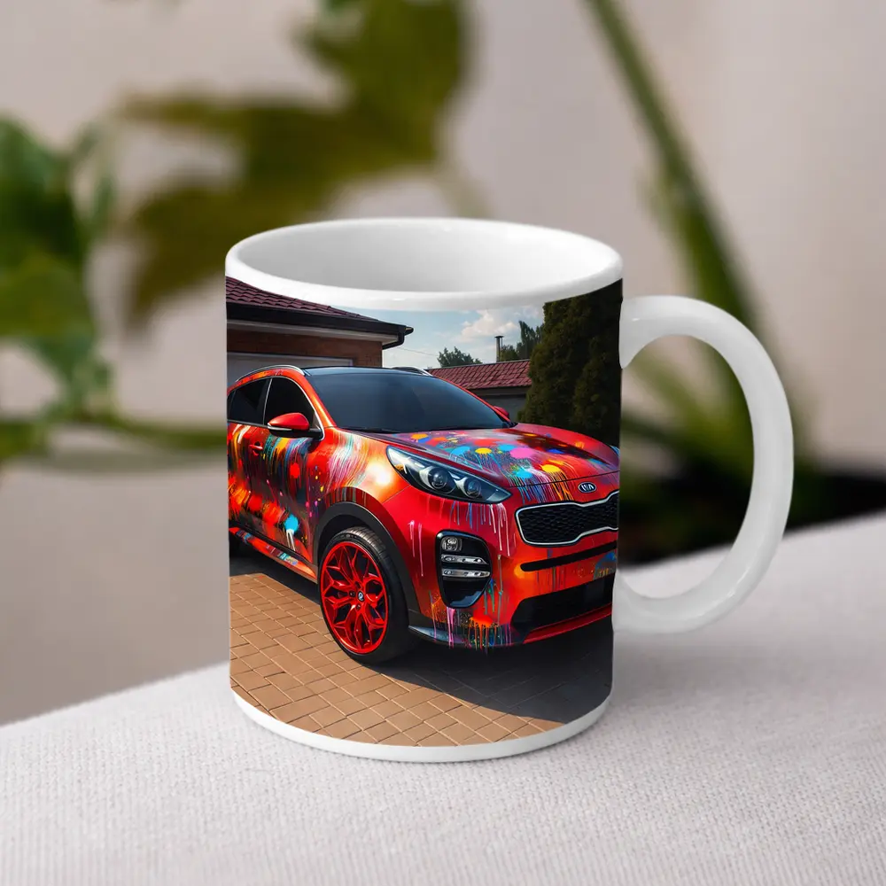 Kia Sportage Colorful Paint Splash Driveway – Mugs