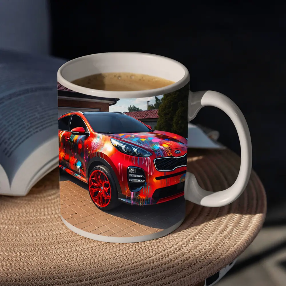Kia Sportage Colorful Paint Splash Driveway – Mugs