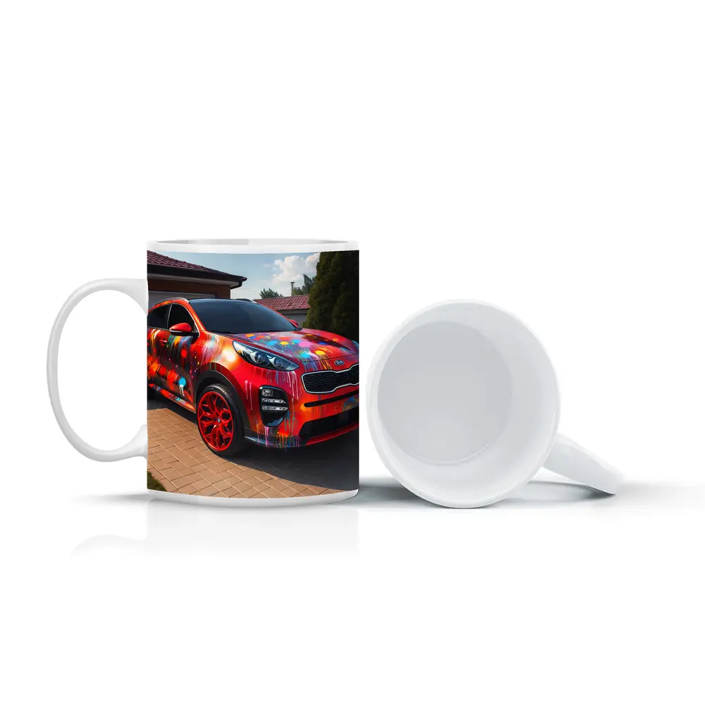 Kia Sportage Colorful Paint Splash Driveway – Mugs