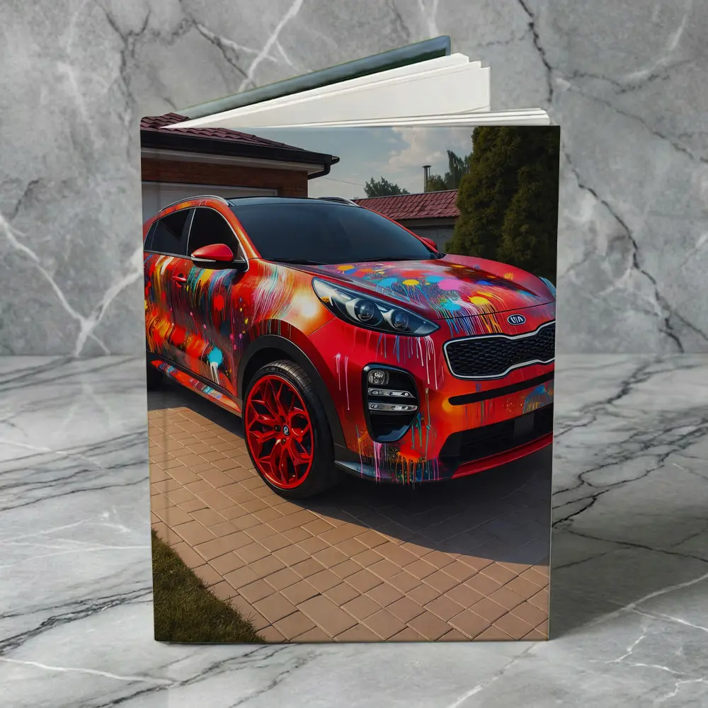 Kia Sportage Colorful Paint Splash Driveway – Notebooks