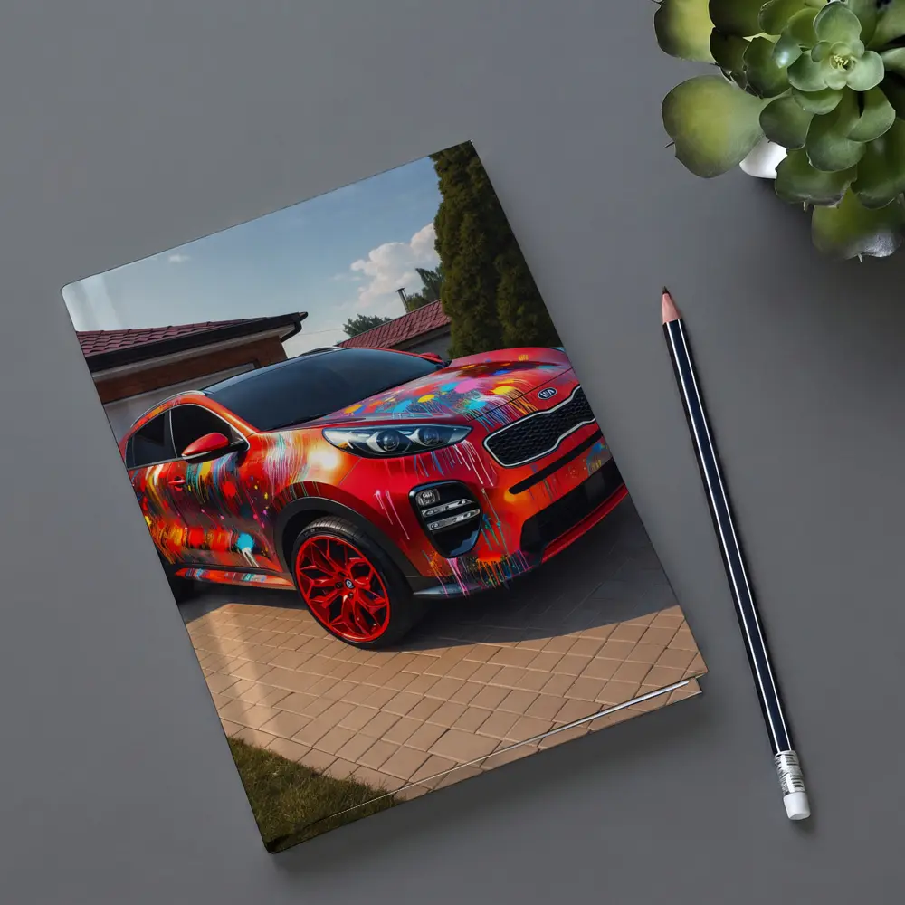 Kia Sportage Colorful Paint Splash Driveway – Notebooks
