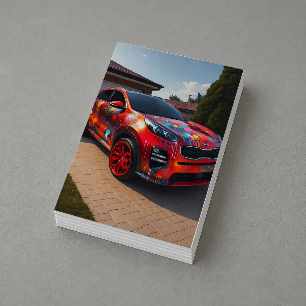 Kia Sportage Colorful Paint Splash Driveway – Postcards