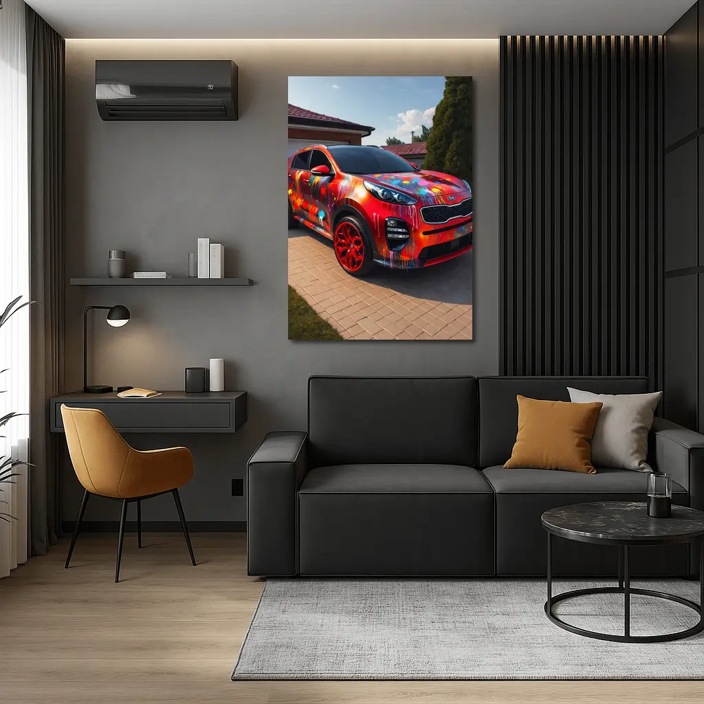 Kia Sportage Colorful Paint Splash Driveway – Wall Art