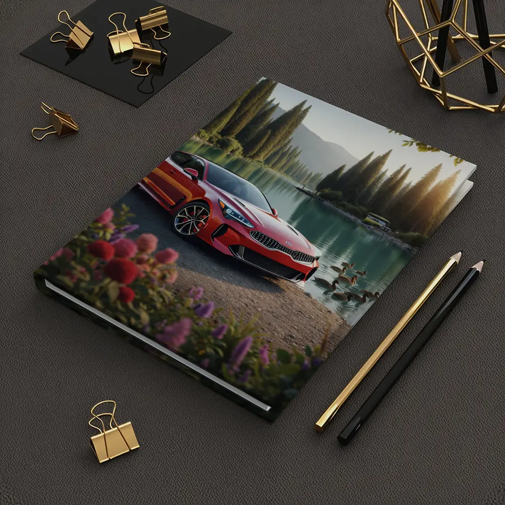 Kia Stinger Red Sports Sedan Lake Setting – Notebooks