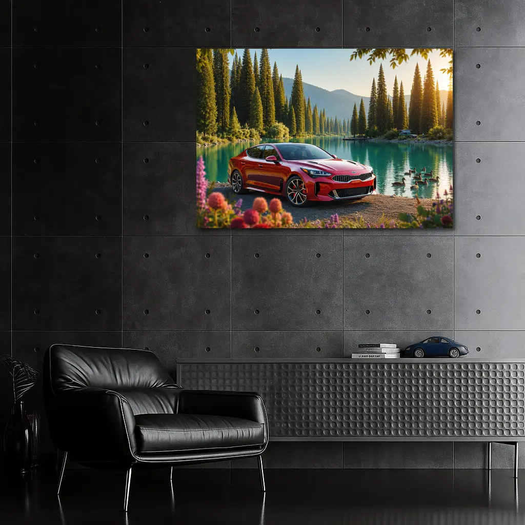 Kia Stinger Red Sport Sedan Lake Forest – Wall Art