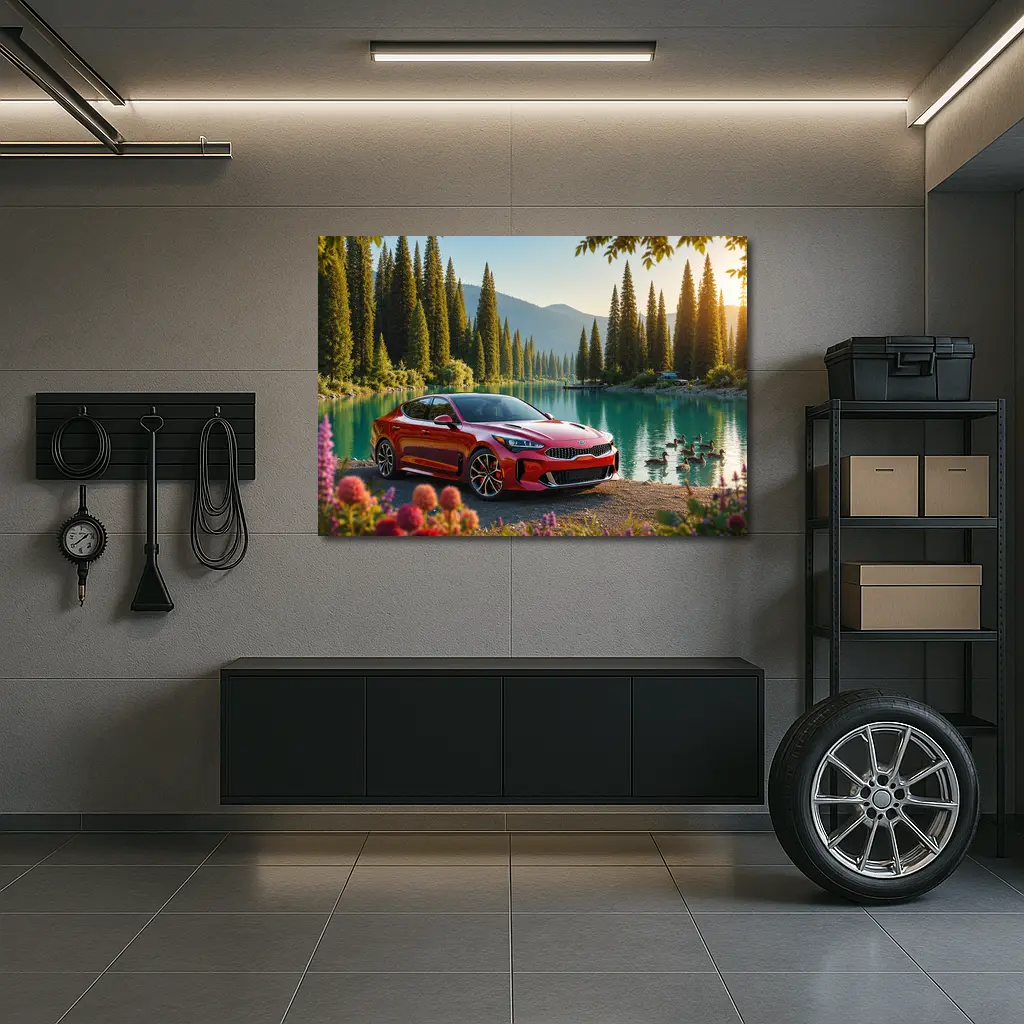Kia Stinger Red Sport Sedan Lake Forest – Wall Art