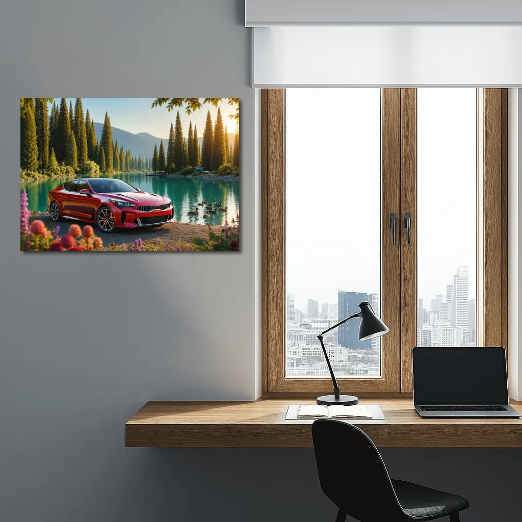 Kia Stinger Red Sport Sedan Lake Forest – Wall Art