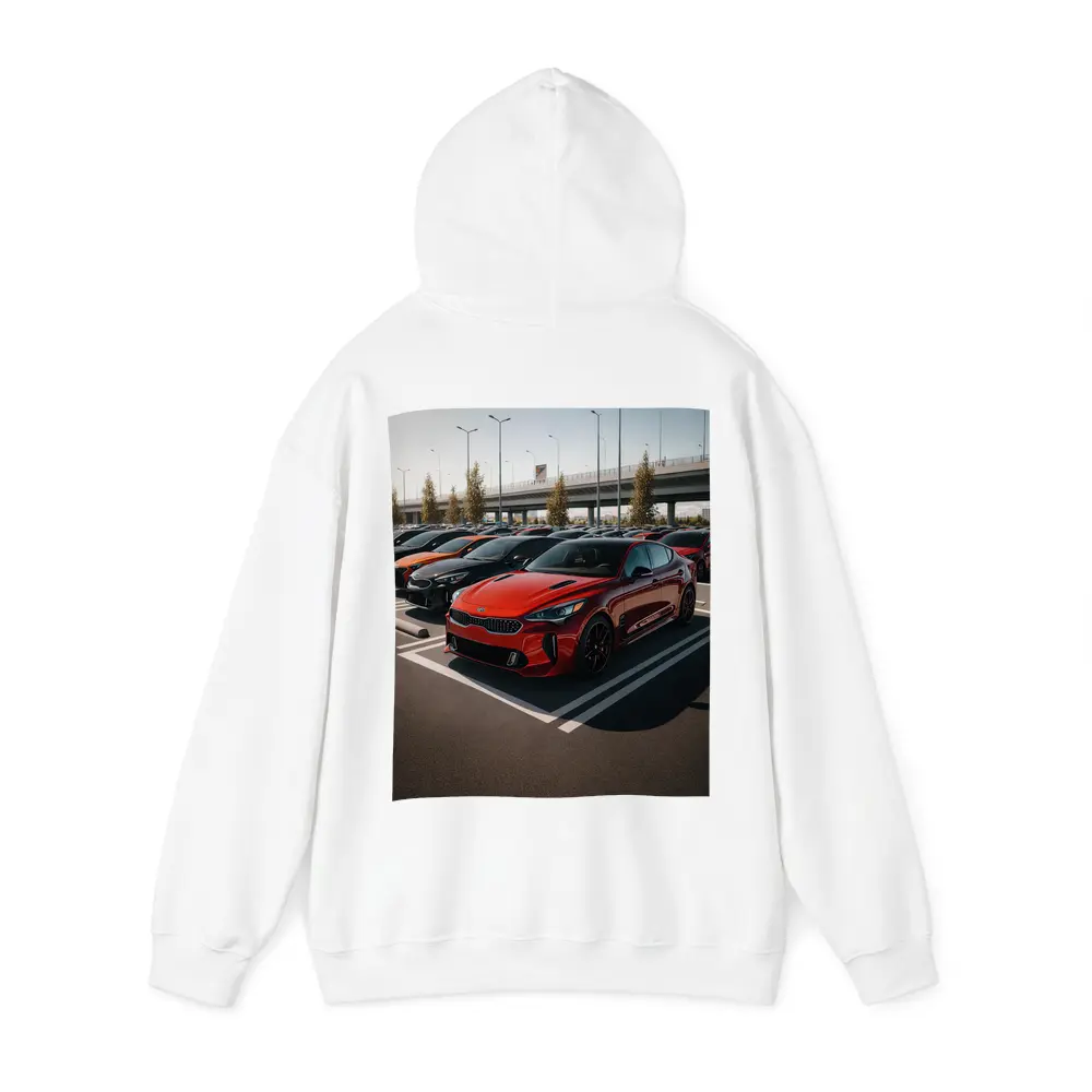 Kia Stinger Red Fleet Parking Lot – Hoodies