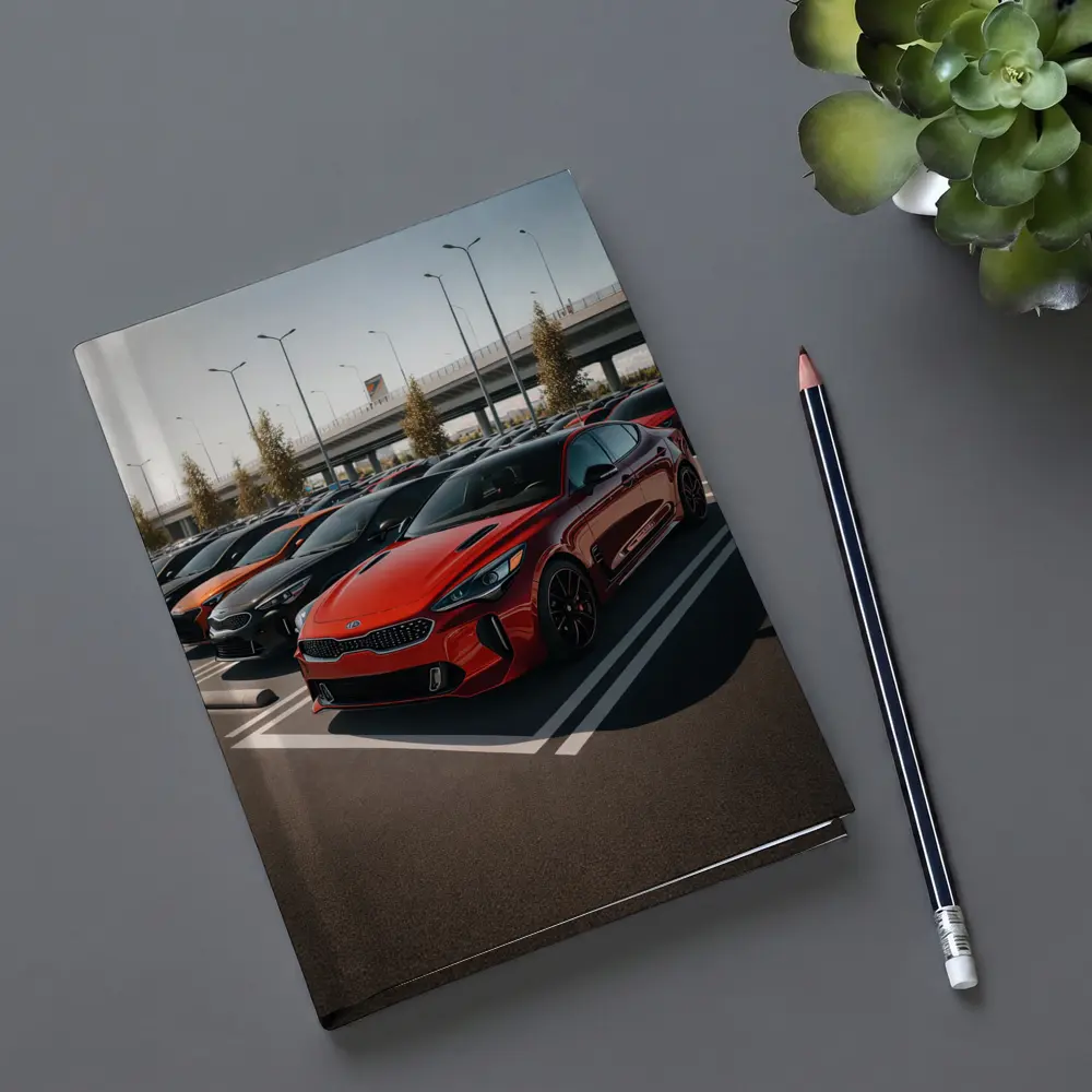 Kia Stinger Red Fleet Parking Lot – Notebooks