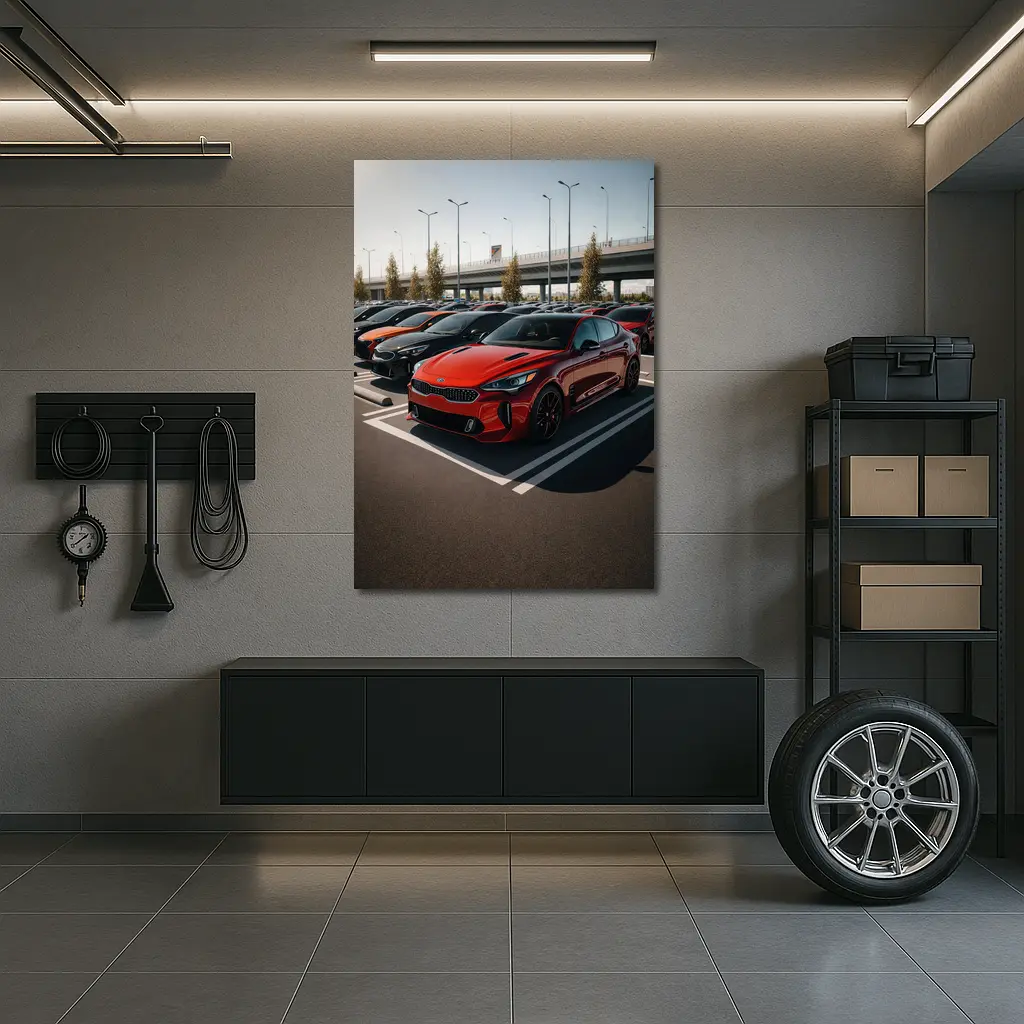 Kia Stinger Red Fleet Parking Lot – Wall Art